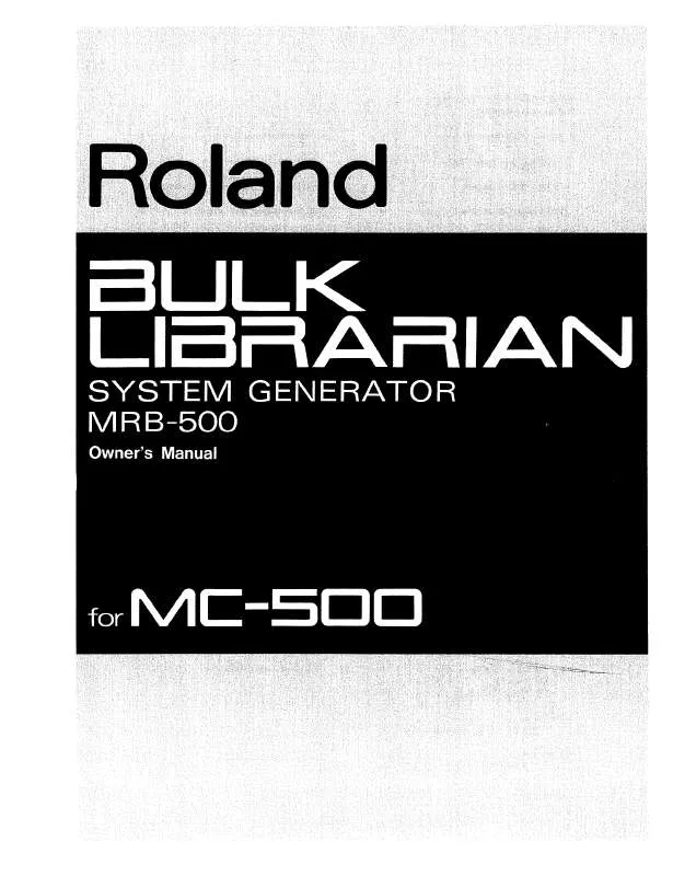 Mode d'emploi ROLAND MRB-500