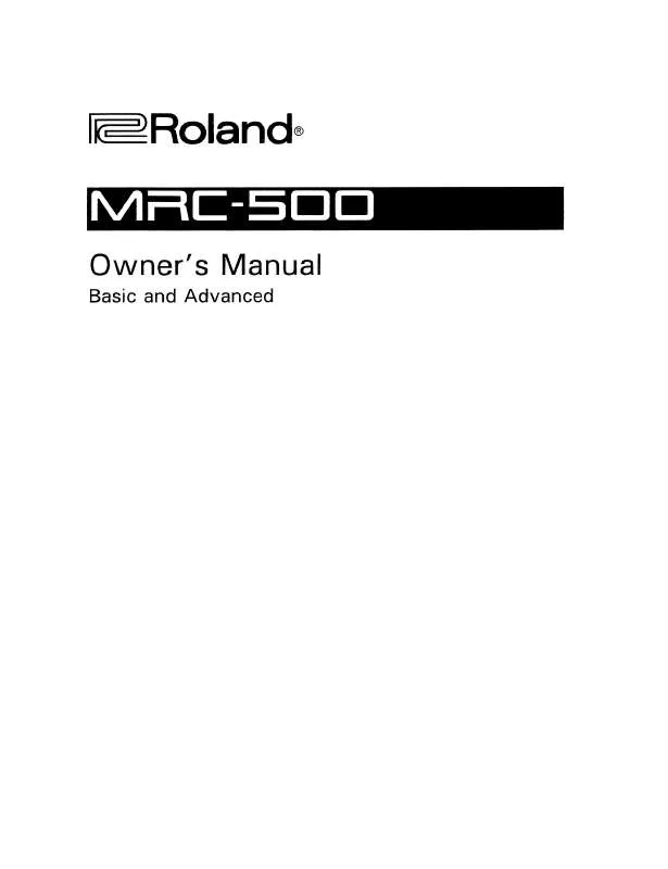 Mode d'emploi ROLAND MRC-500