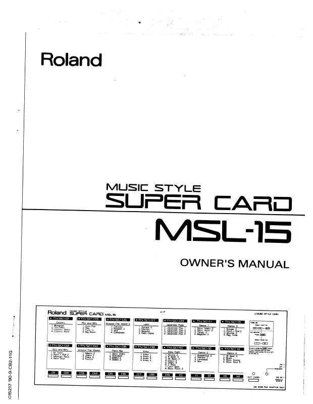Mode d'emploi ROLAND MSL-15