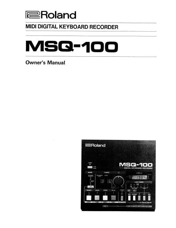 Mode d'emploi ROLAND MSQ-100