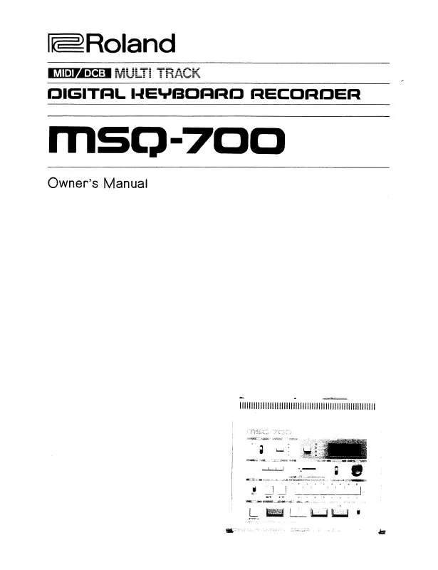 Mode d'emploi ROLAND MSQ-700