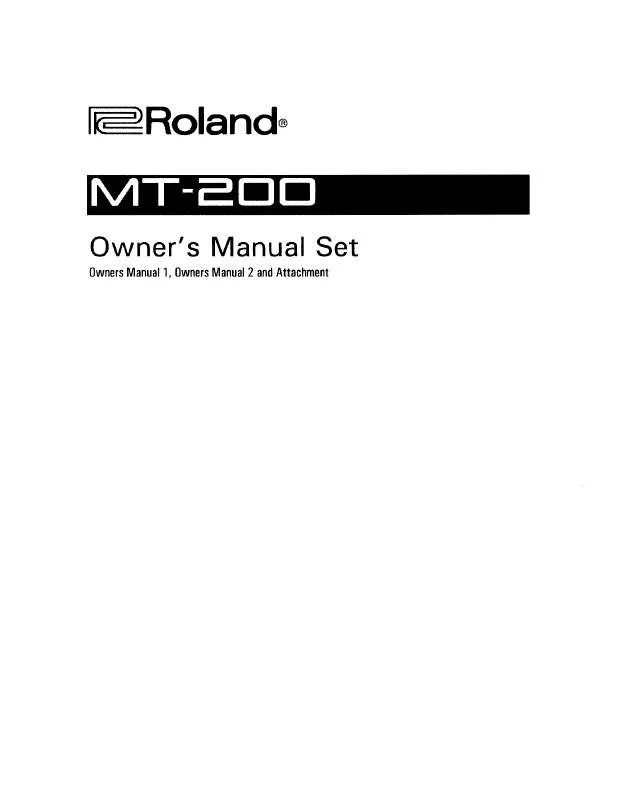 Mode d'emploi ROLAND MT-200