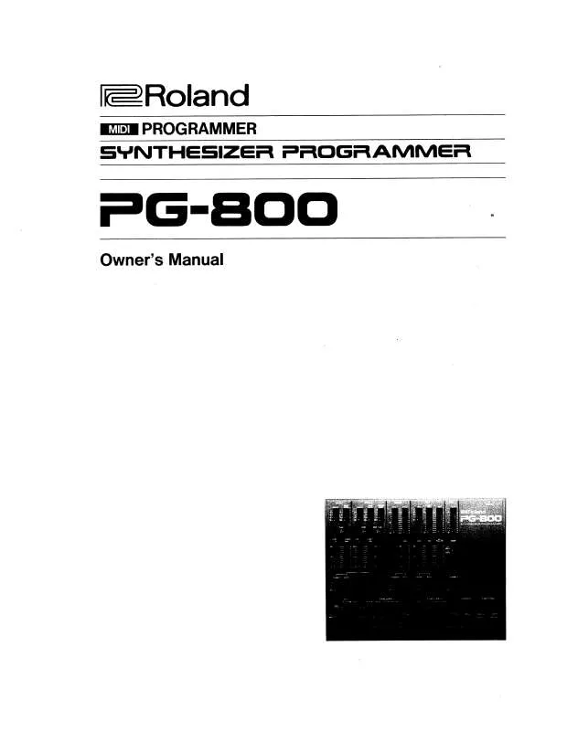 Mode d'emploi ROLAND PG-800