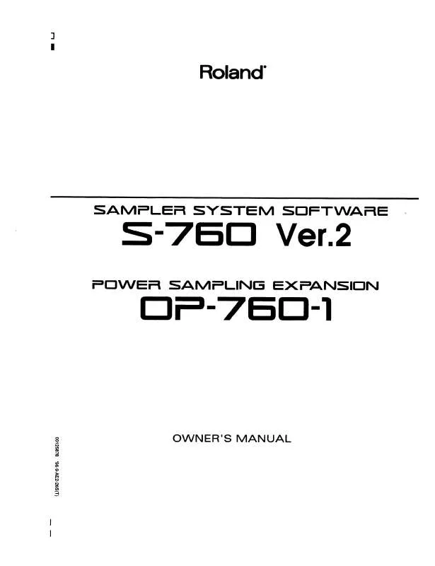 Mode d'emploi ROLAND S-760V2