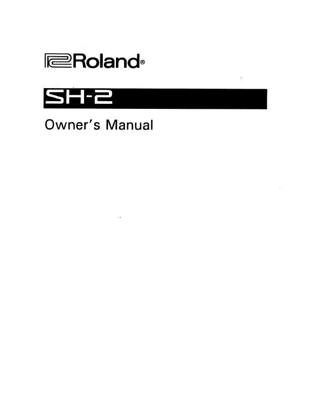 Mode d'emploi ROLAND SH-2