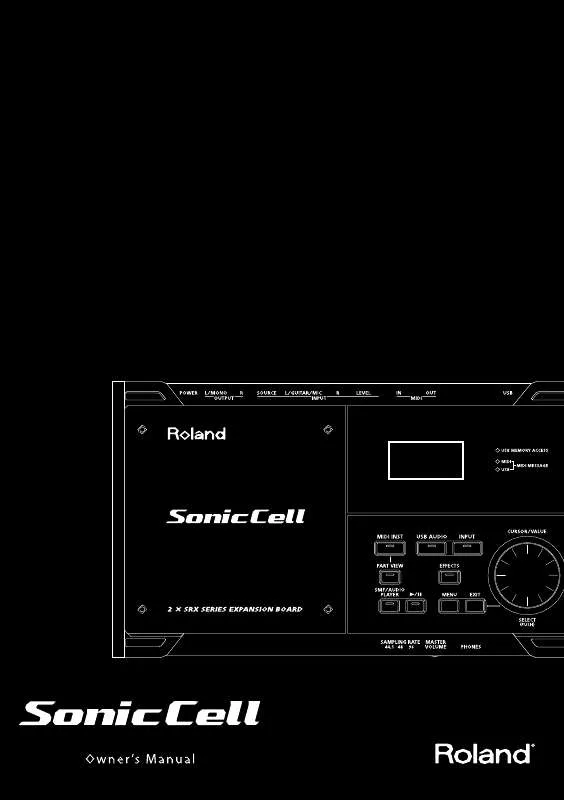 Mode d'emploi ROLAND SONIC CELL