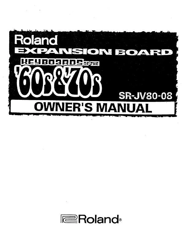 Mode d'emploi ROLAND SRJV80-08