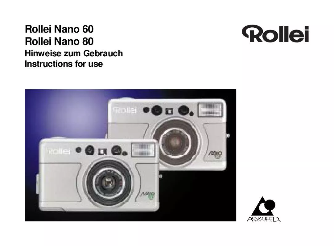 Mode d'emploi ROLLEI NANO80