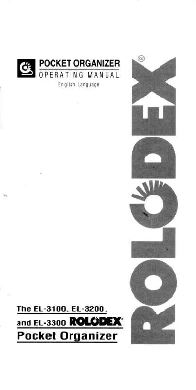 Mode d'emploi ROLODEX ELECTRONICS EL-3100
