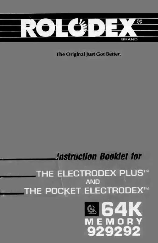 Mode d'emploi ROLODEX ELECTRONICS EL-64
