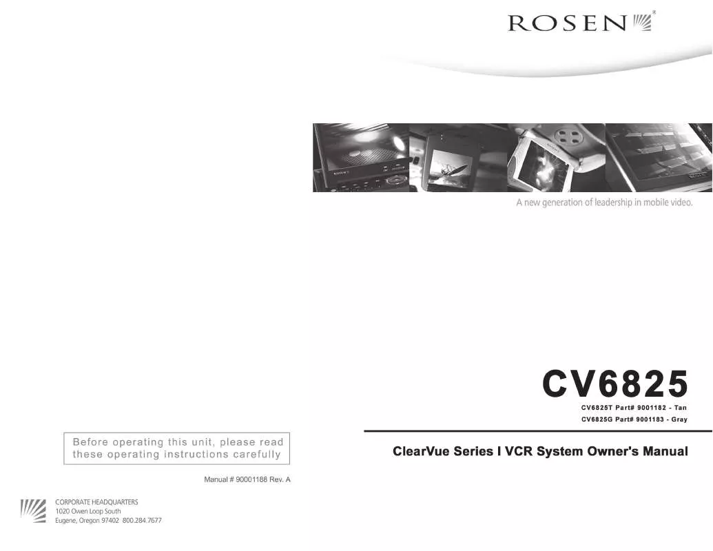 Mode d'emploi ROSEN CV6825