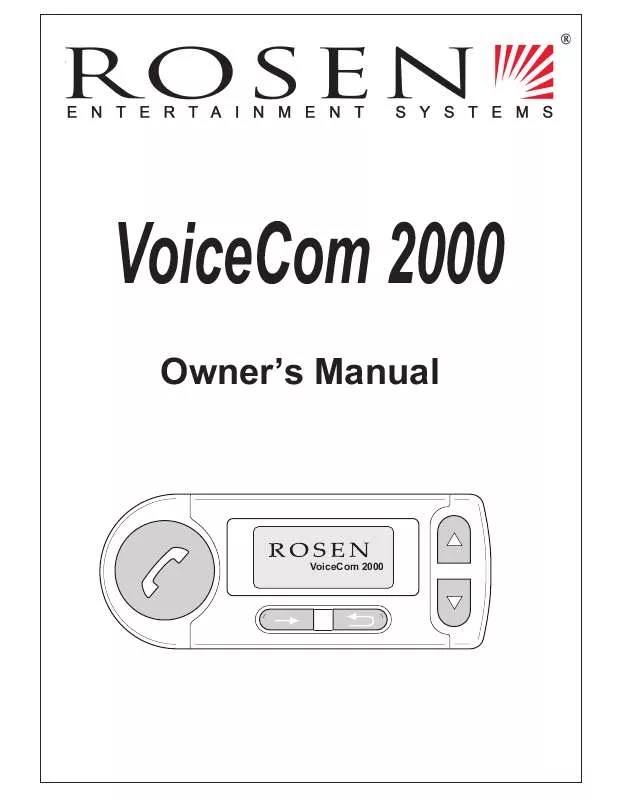 Mode d'emploi ROSEN VOICECOM 2000