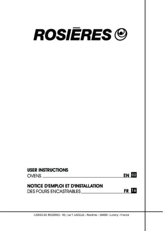 Mode d'emploi ROSIERES RFCR93RB