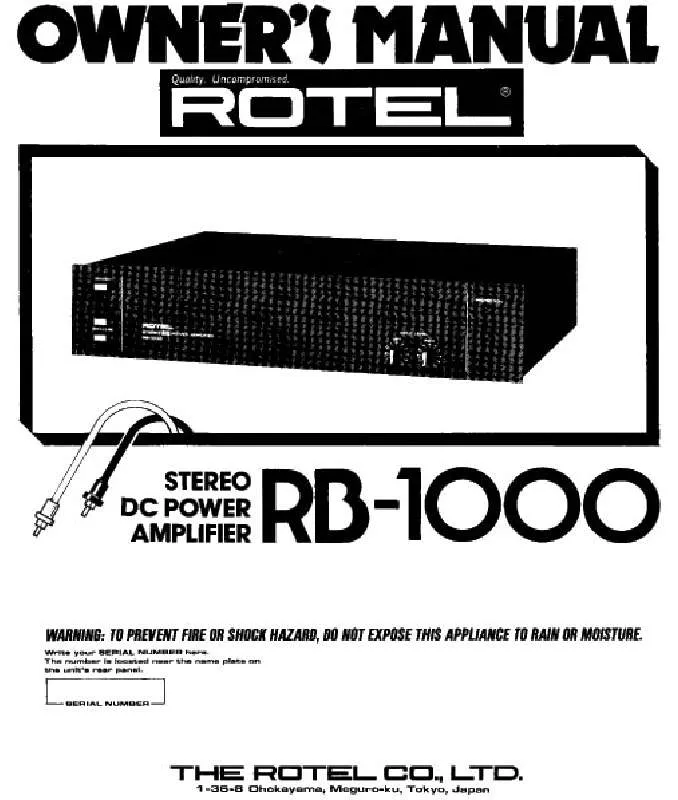 Mode d'emploi ROTEL RB-1000