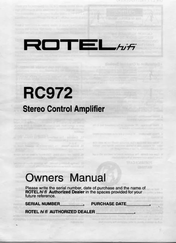Mode d'emploi ROTEL RC-972