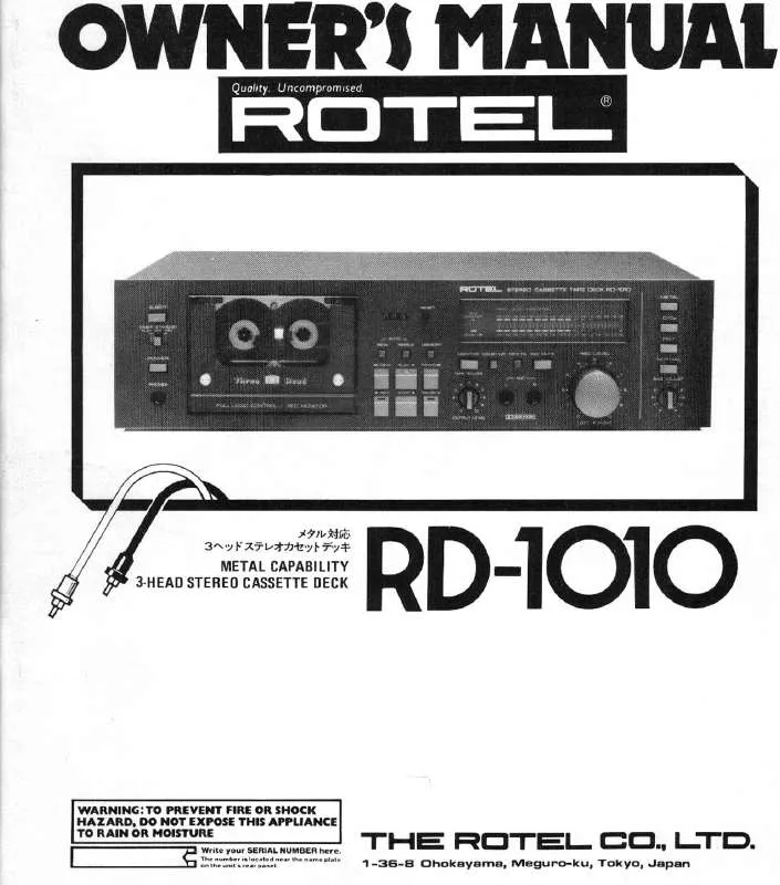 Mode d'emploi ROTEL RD-1010