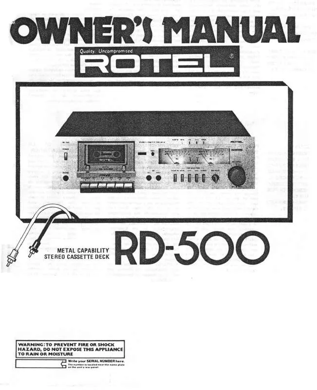 Mode d'emploi ROTEL RD-500
