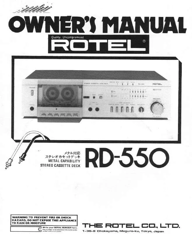 Mode d'emploi ROTEL RD-550