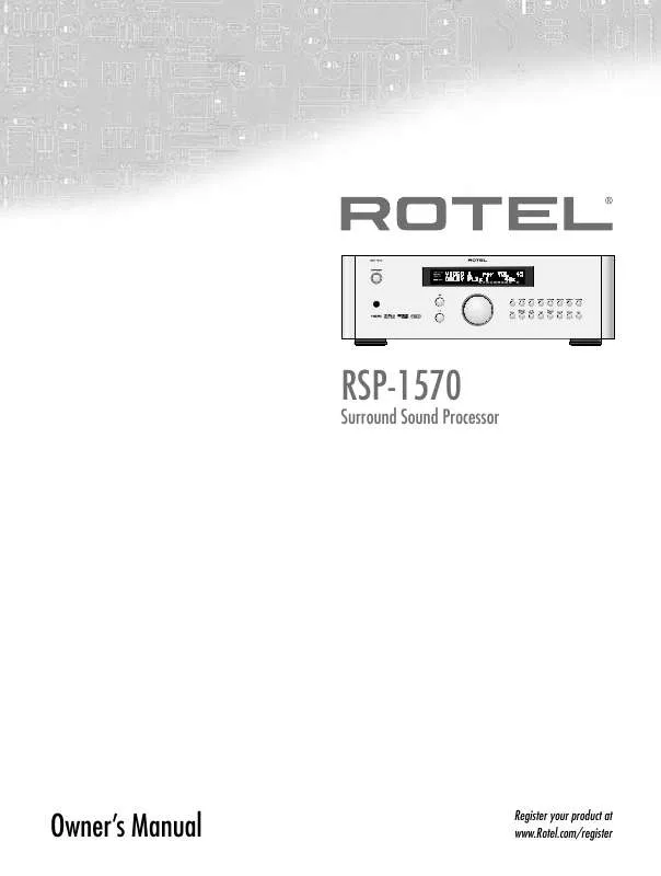Mode d'emploi ROTEL RSP-1570
