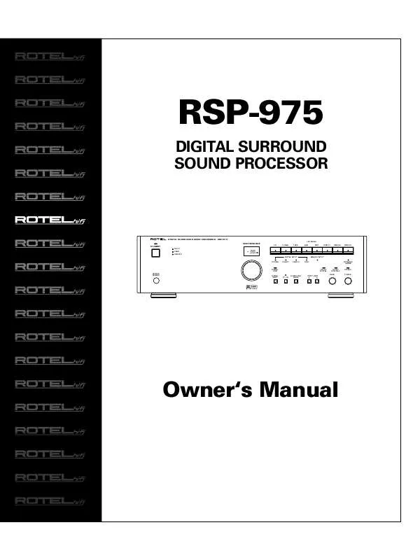 Mode d'emploi ROTEL RSP-975