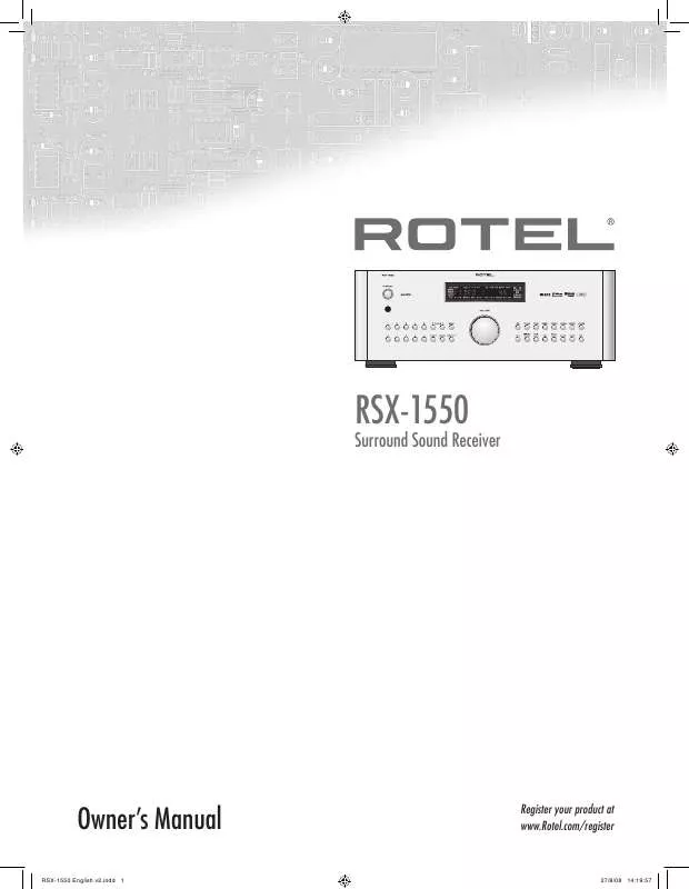 Mode d'emploi ROTEL RSX-1550