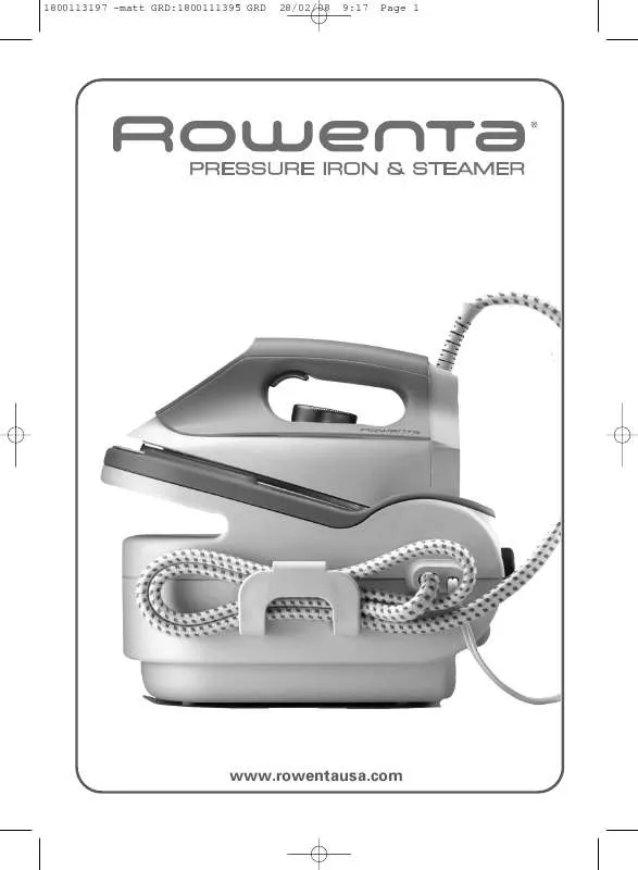 Mode d'emploi ROWENTA DG5030 PRESSURE IRON STEAMER
