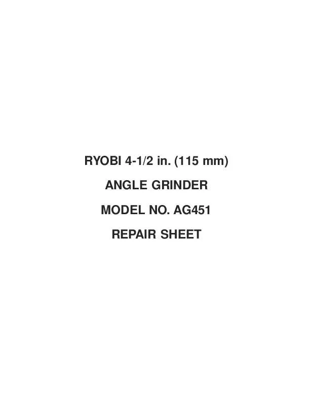 Mode d'emploi RYOBI AG451