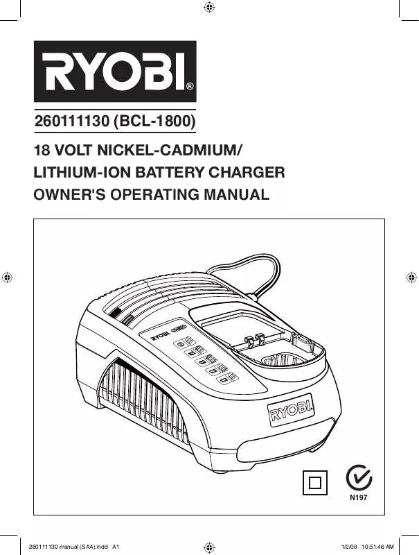 Mode d'emploi RYOBI BCL-1800