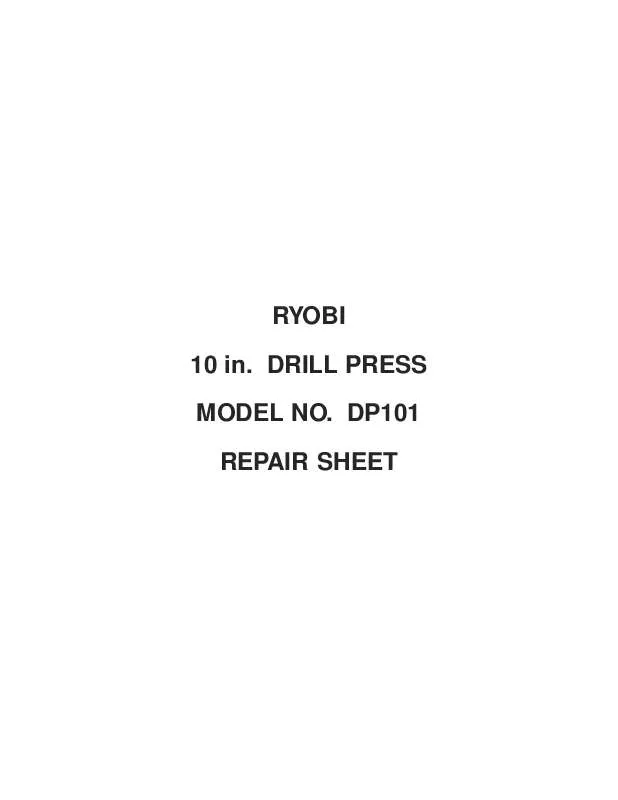 Mode d'emploi RYOBI DP101