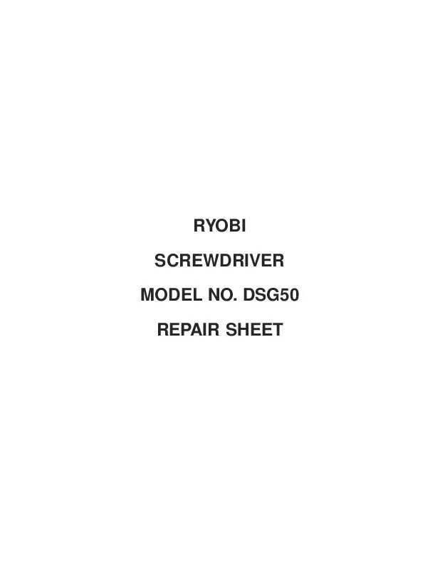 Mode d'emploi RYOBI DSG50