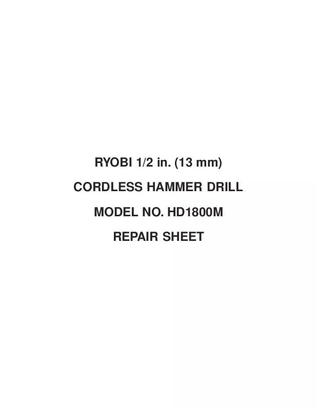 Mode d'emploi RYOBI HD1800M