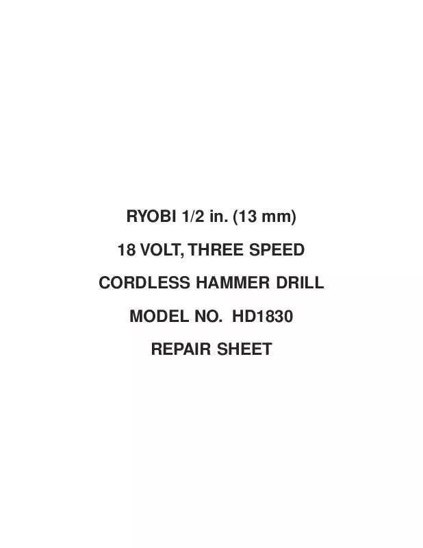 Mode d'emploi RYOBI HD1830