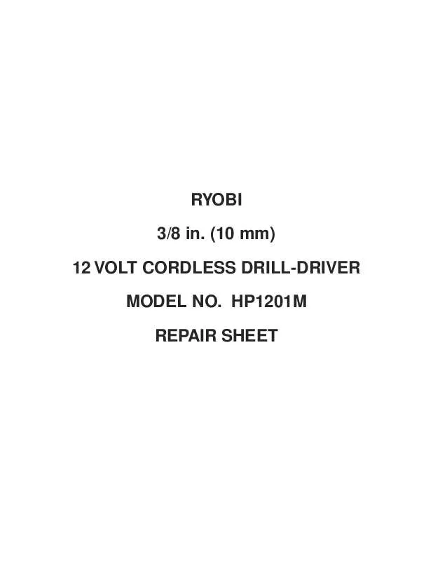 Mode d'emploi RYOBI HP1201M