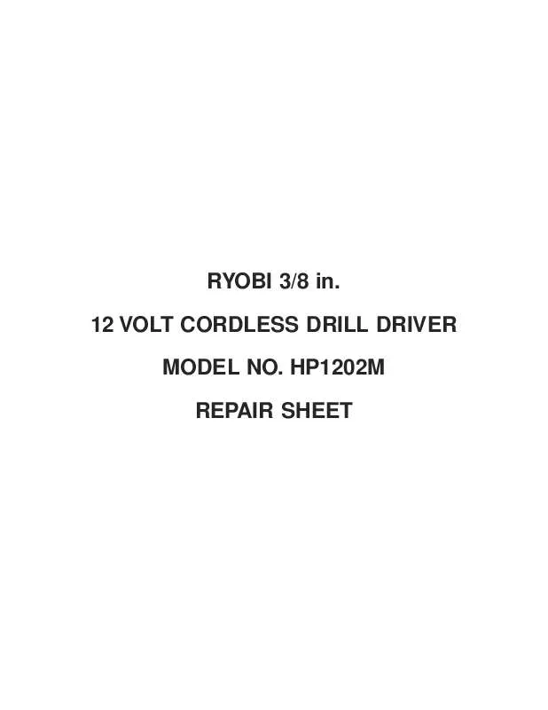 Mode d'emploi RYOBI HP1202M