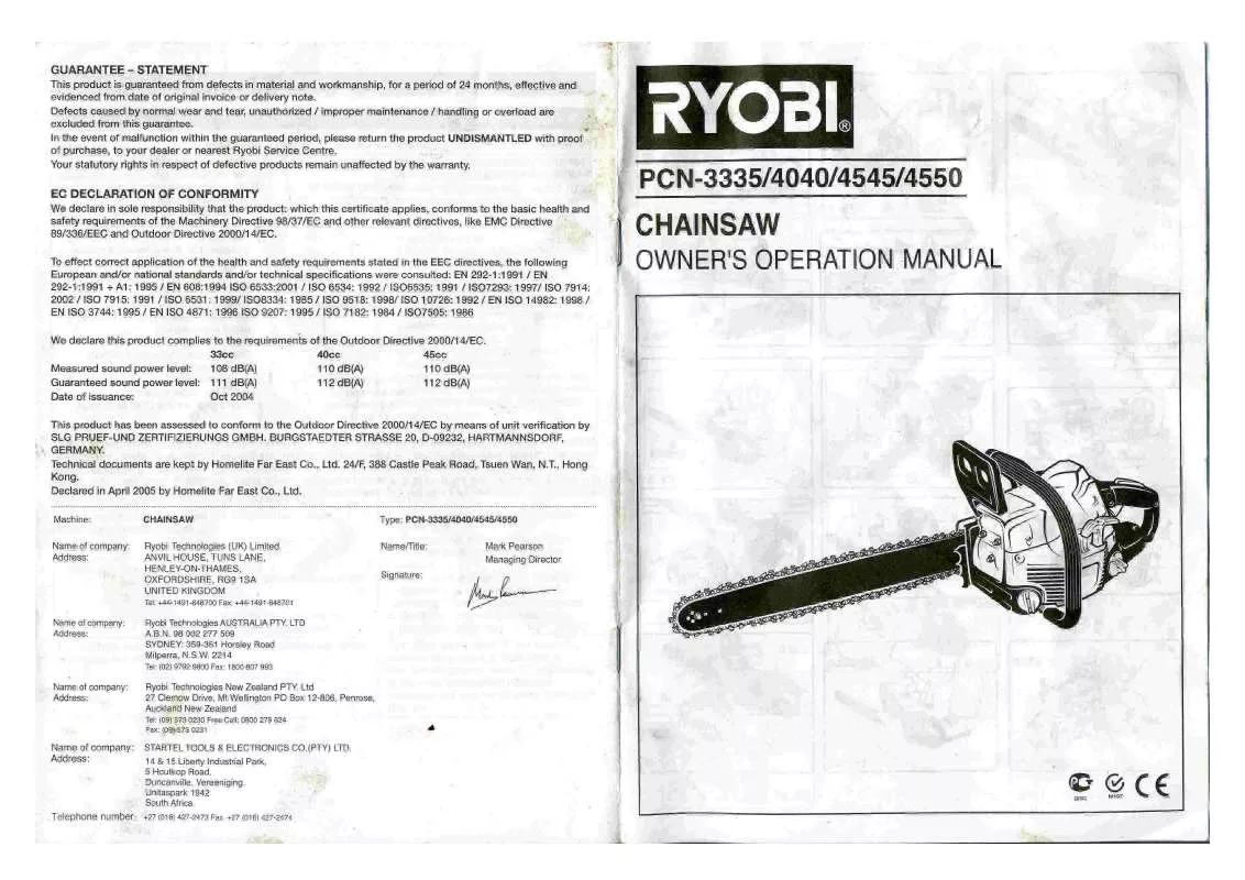 Mode d'emploi RYOBI PCN-3335