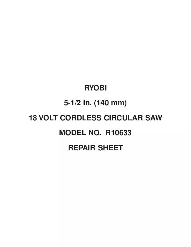 Mode d'emploi RYOBI R10633