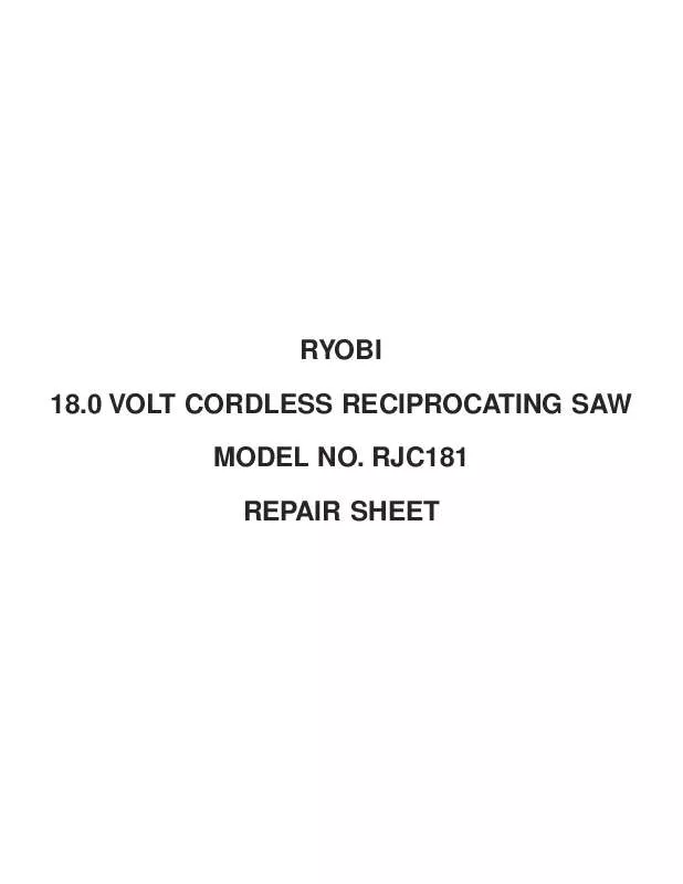 Mode d'emploi RYOBI RJC181