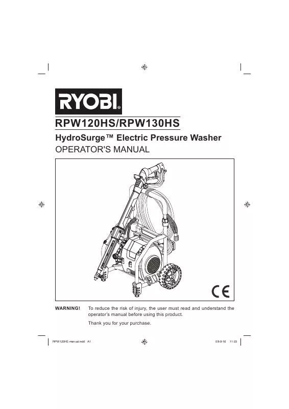 Mode d'emploi RYOBI RPW120HS