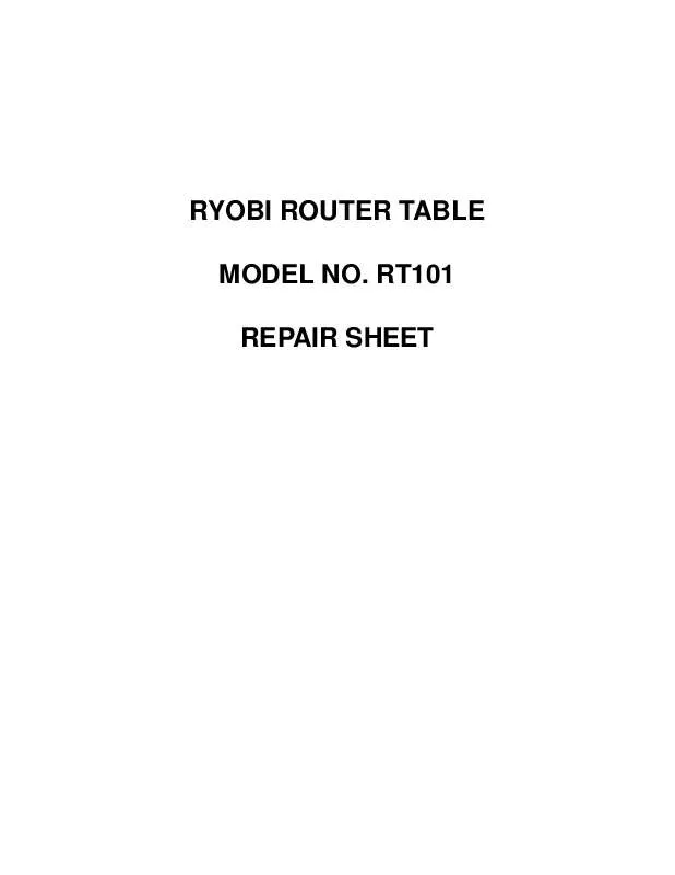 Mode d'emploi RYOBI RT101