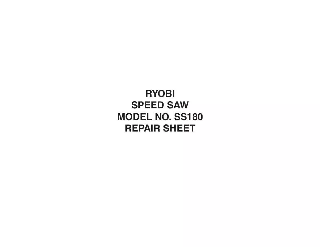 Mode d'emploi RYOBI SS180