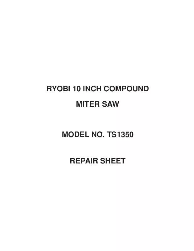 Mode d'emploi RYOBI TS1350