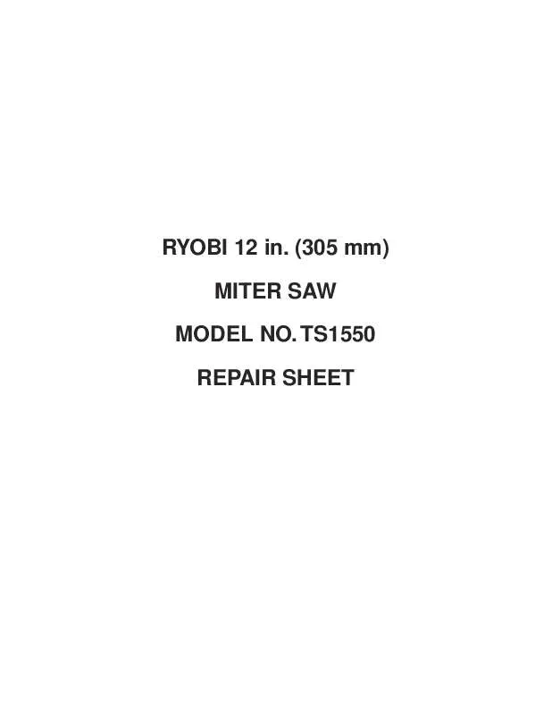 Mode d'emploi RYOBI TS1550