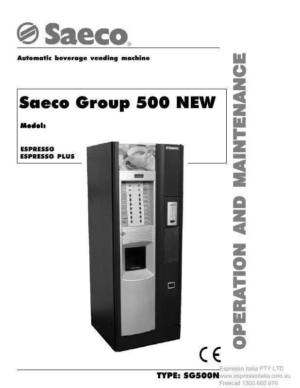 Mode d'emploi SAECO GROUP 500-EXPRESSO PLUS