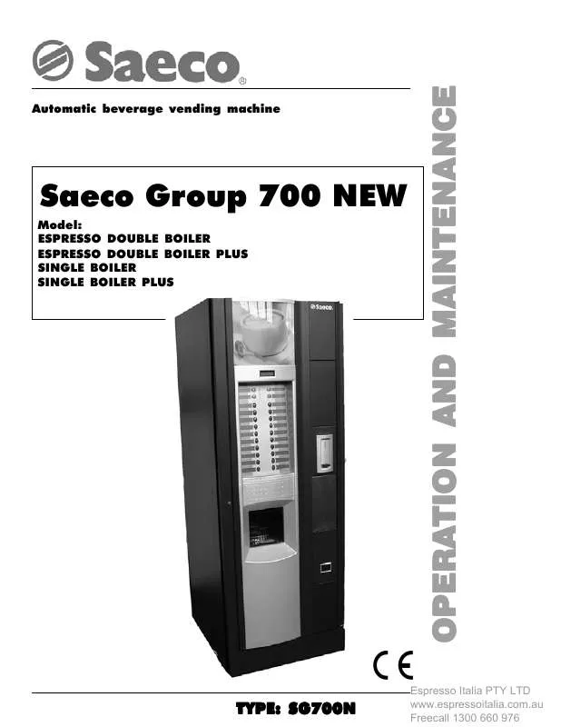 Mode d'emploi SAECO GROUP 700-SINGLE BOILER
