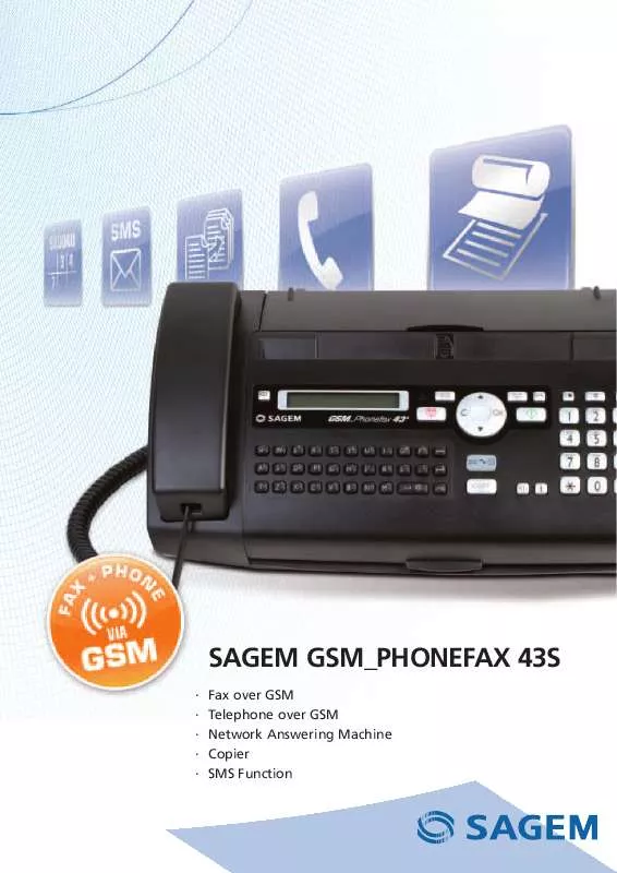 Mode d'emploi SAGEM GSM PHONEFAX 43S