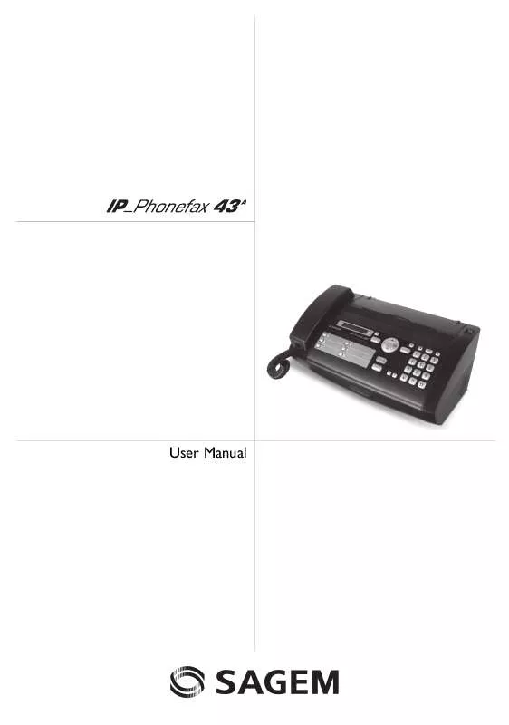 Mode d'emploi SAGEM IP PHONEFAX 43