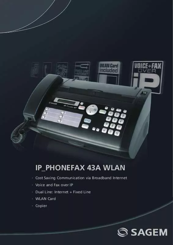 Mode d'emploi SAGEM IP PHONEFAX 43A WLAN