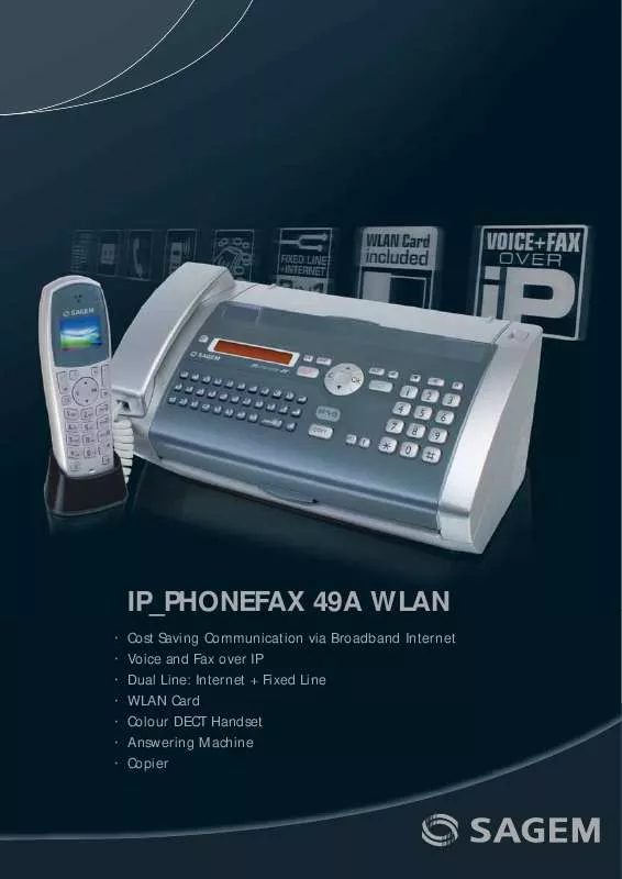 Mode d'emploi SAGEM IP PHONEFAX 49A WLAN