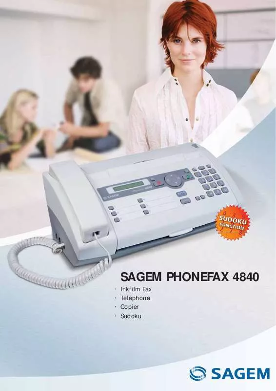 Mode d'emploi SAGEM PHONEFAX 4840