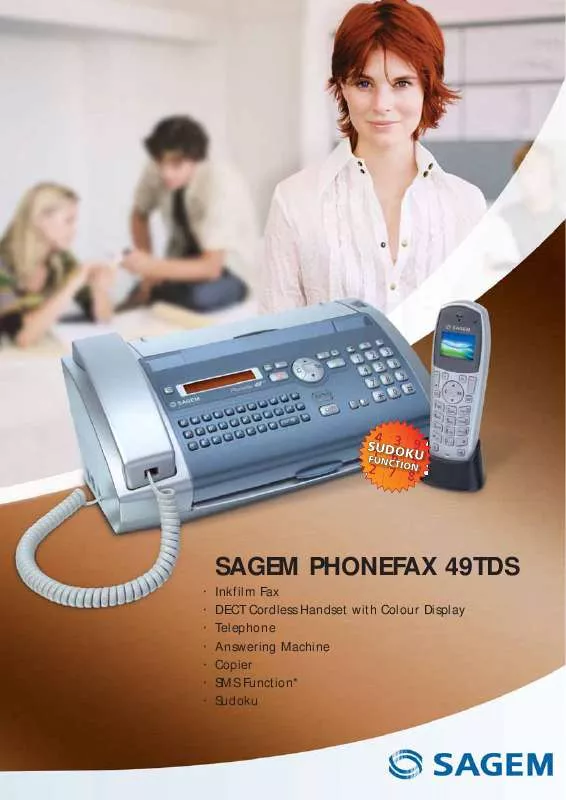 Mode d'emploi SAGEM PHONEFAX 49TDS